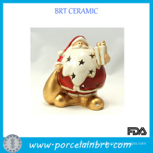 Santa Christmas Ceramic Candle Holder